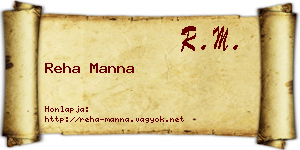 Reha Manna névjegykártya